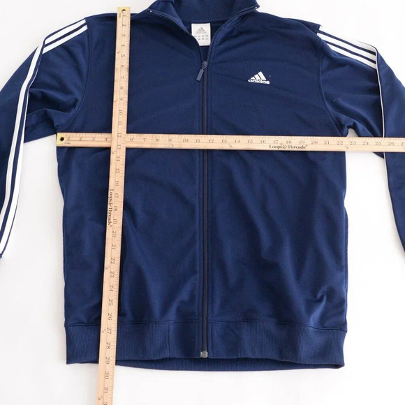 Adidas Blue And White Zip Up Soccer  Jogging Sweater Medium - Picture 3 of 10